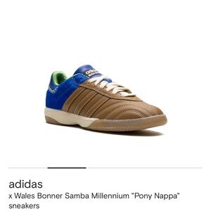 Adidas Brown and Blue Samba Sneakers